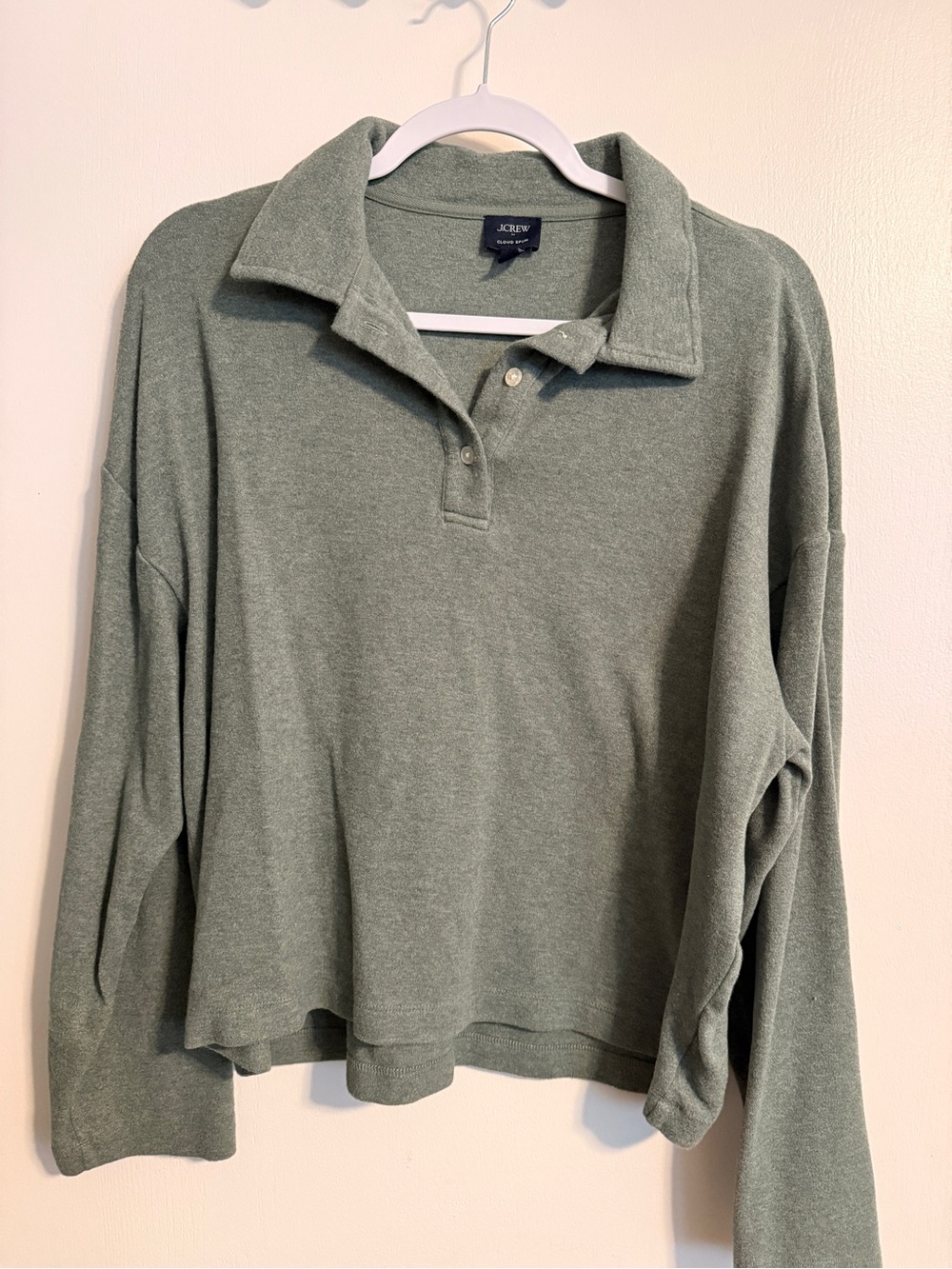 J. Crew Sage Green Cloud Spun Crewneck